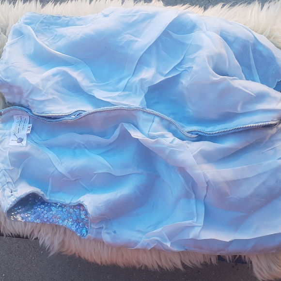 VTG 60s Hand Beaded Blue Sequin Wool Party Evening blouse sleeveless Top S M - Picture 8 of 14